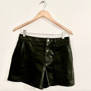 Kendall & Kylie | Faux Leather Black High Waisted Shorts | Size: Medium (M)